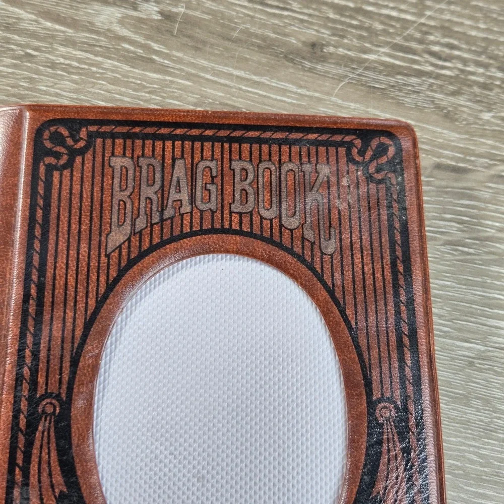 Brag Book Photo Album Pocket Size‎ Brown Faux Leather Floral Tested